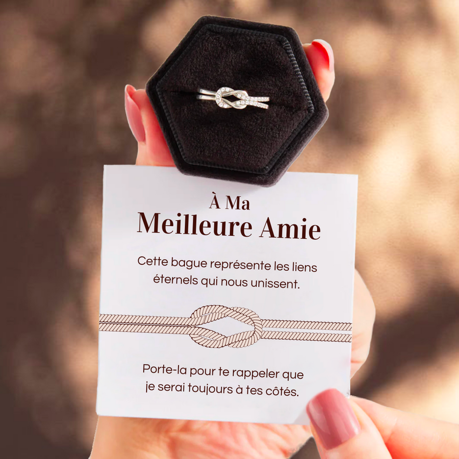 Bague Ajustable Noeud Infini - À ma meilleure amie - Les liens éternels