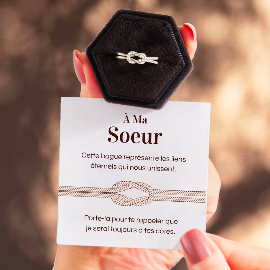 Bague Ajustable Noeud Infini - À ma soeur - Les liens éternels