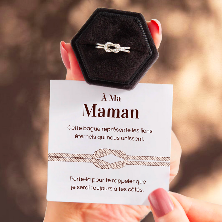 Bague Ajustable Noeud Infini - À ma maman - Les liens éternels