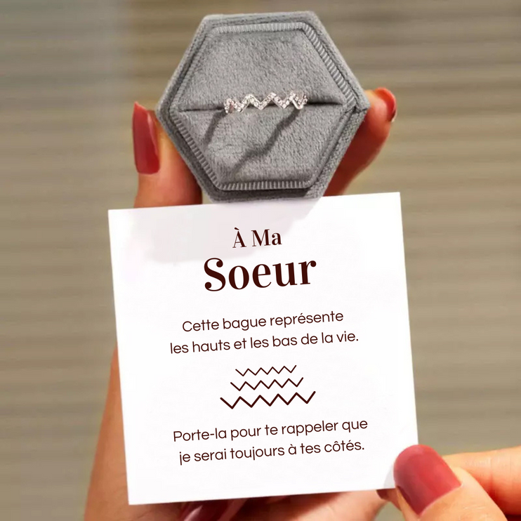 Bague Ajustable - À ma soeur - Je serai toujours à tes côtés (Edition limitée)