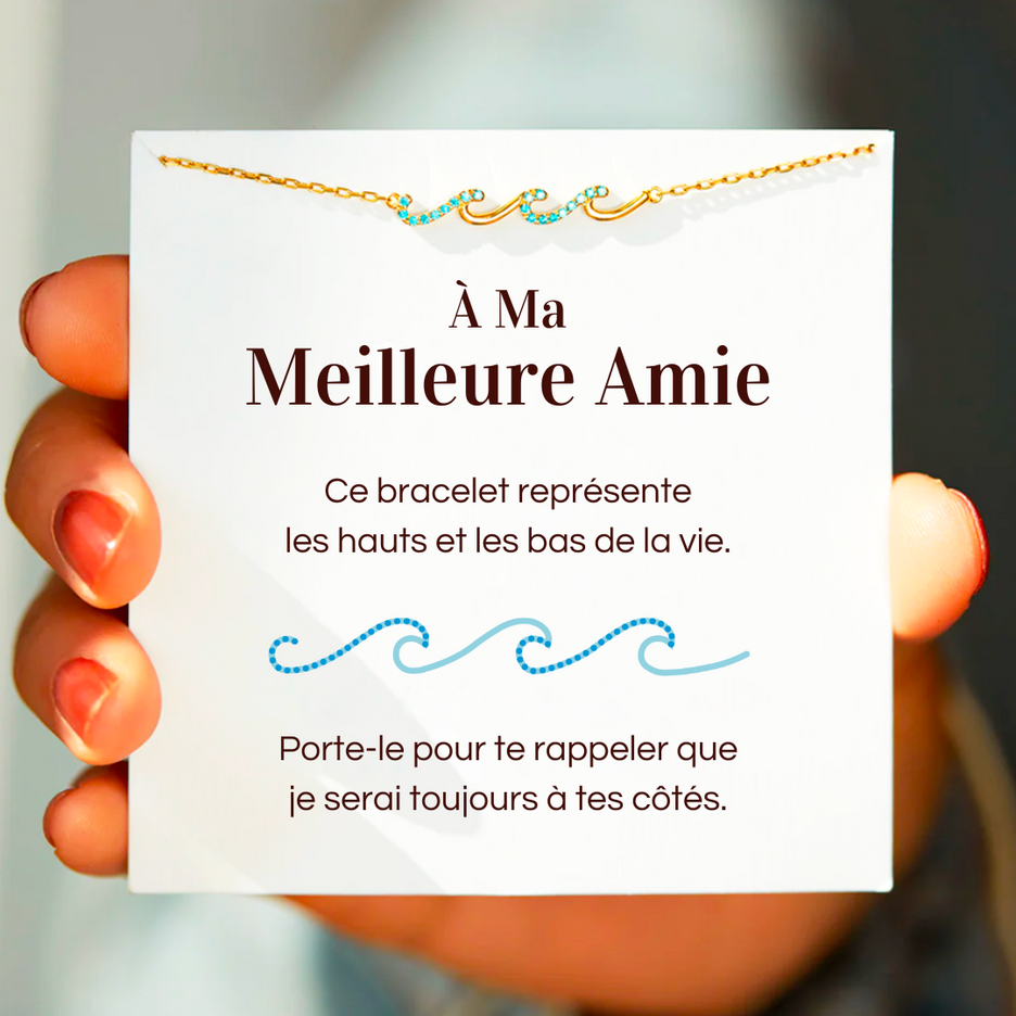 Bracelet Vagues - À ma meilleure amie - Je serai toujours à tes côtés